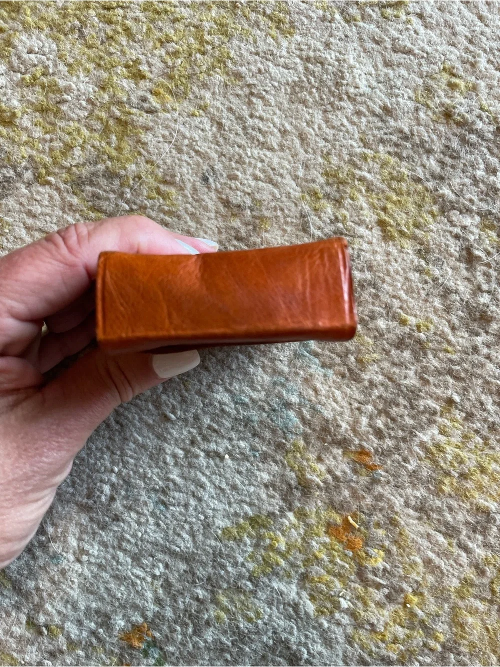 Vintage leather soft cigarette box case holder pager small